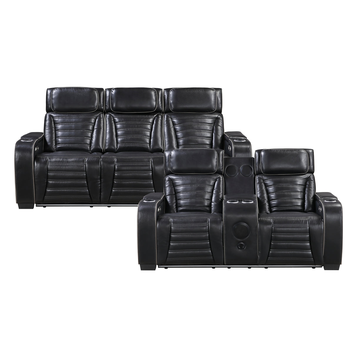 Cyber Black 2-Piece Power Reclining Living Room Set from Homelegance - Luna Furniture