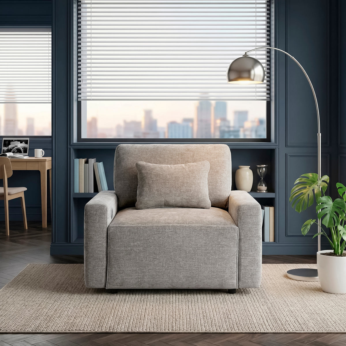 Cumulus Gray 2-Piece Right Side Chaise Sectional with Convertible Queen Sleeper