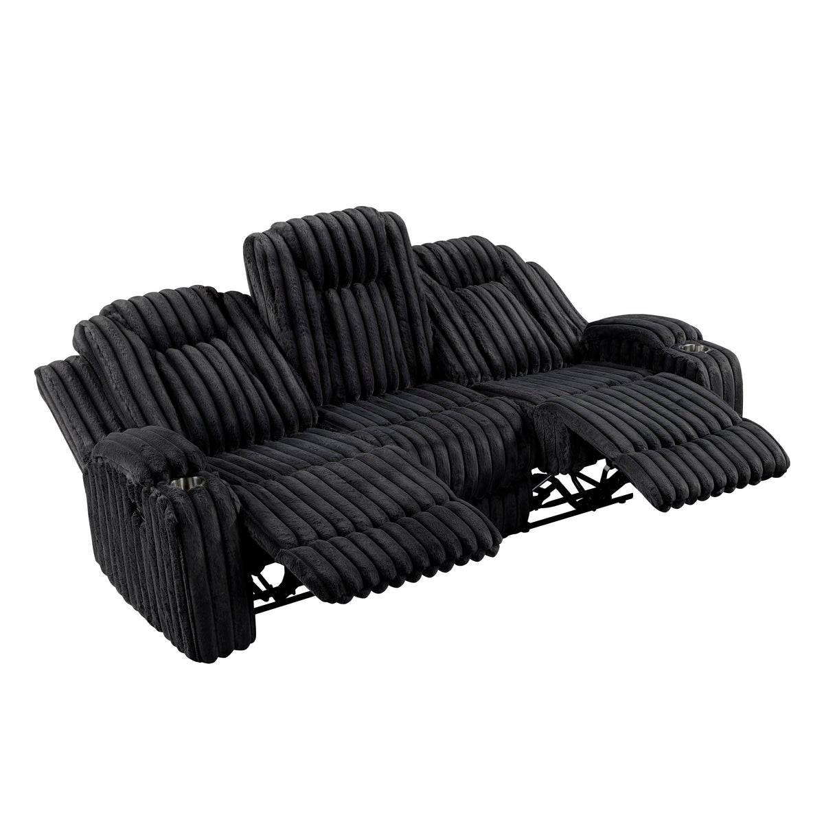 Phyllis Black Corduroy 2-Piece Reclining Living Room Set from Homelegance - Luna Furniture