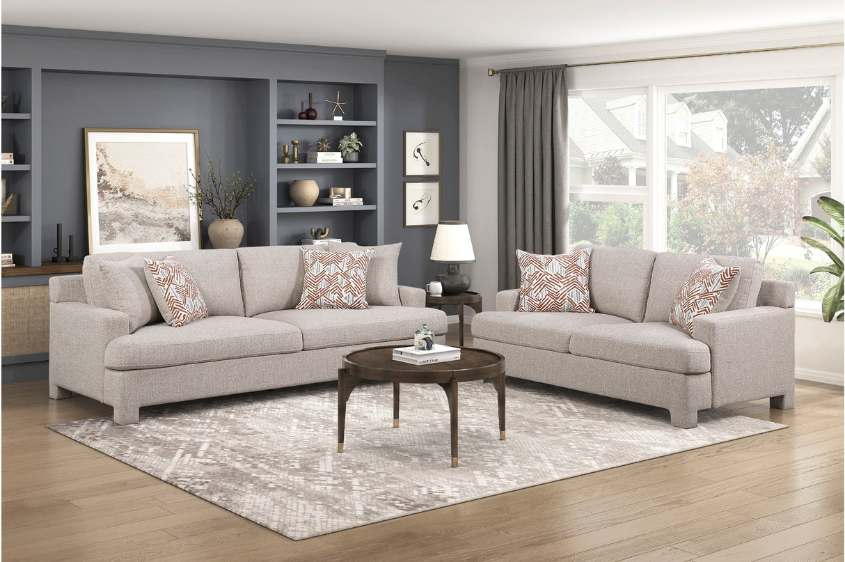 Everly Taupe 2-Piece Living Room Set from Homelegance - Luna Furniture