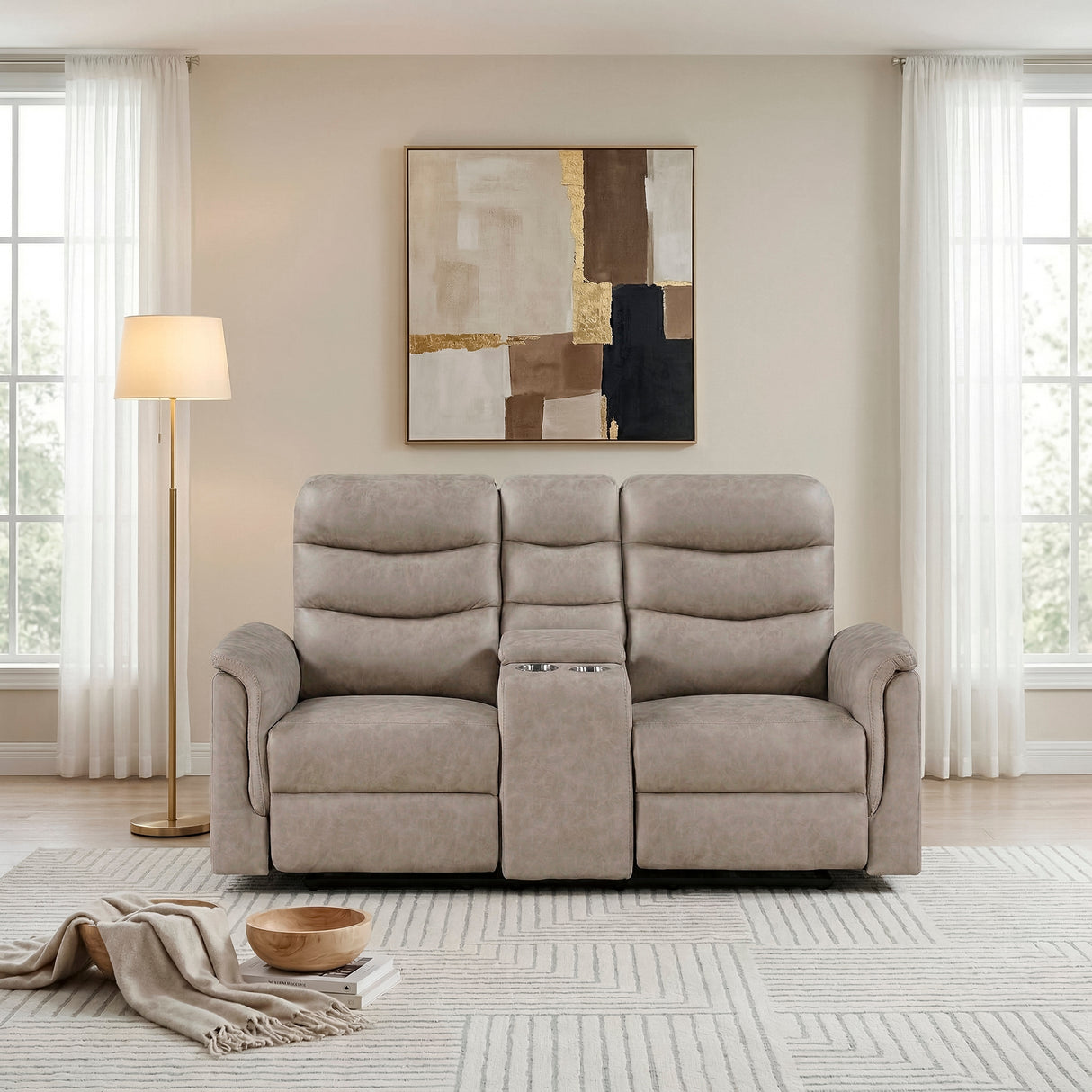 Metric Taupe Reclining Living Room Set from Homelegance - Luna Furniture