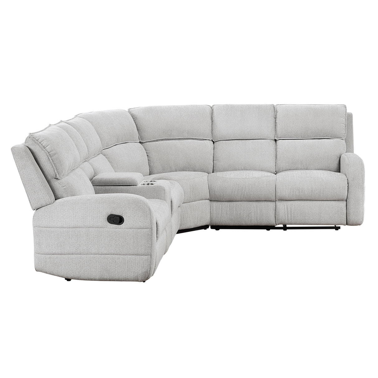 Thorne Gray 3-Piece Reclining Sectional with Left Console from Homelegance - Luna Furniture