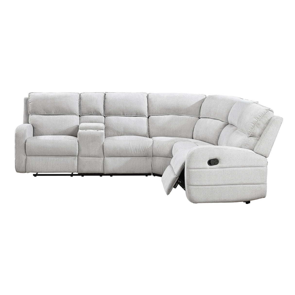 Thorne Gray 3-Piece Reclining Sectional with Left Console from Homelegance - Luna Furniture