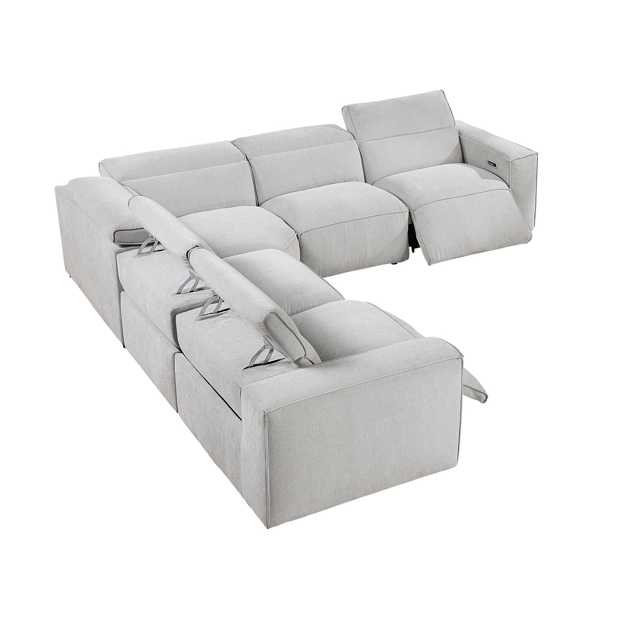 8414GRY-ARPWH (3/5)Power Reclining Armless Chair with Power Headrest from Homelegance - Luna Furniture