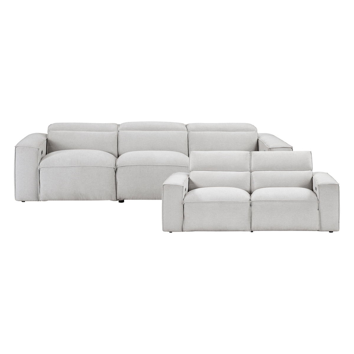 Phoebe Light Gray Power Double Reclining Living Room Set from Homelegance - Luna Furniture