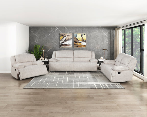Caliber Beige 3-Piece Reclining Living Room Set