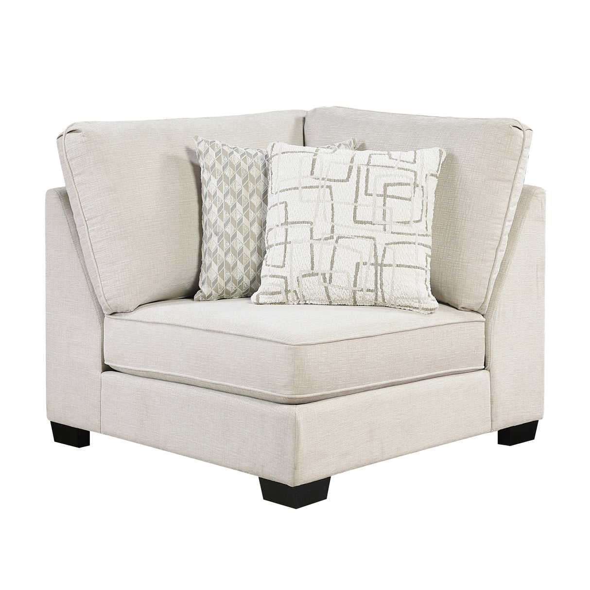 Livia Beige 3-Piece Sectional with Ottoman from Homelegance - Luna Furniture