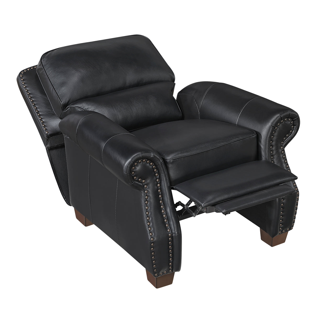 Remington Black Push Back Leather Reclining Chair from Homelegance - Luna Furniture