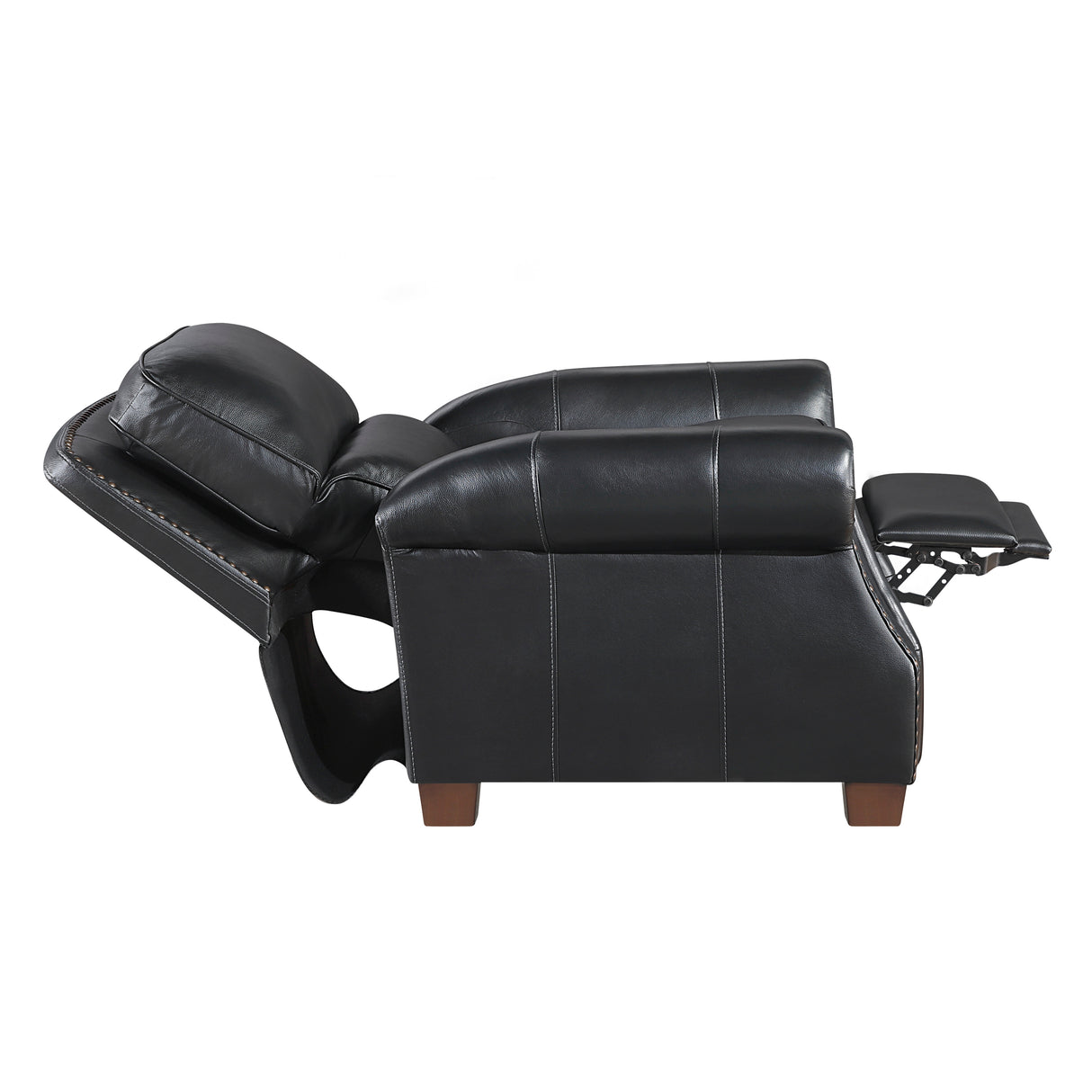 Remington Black Push Back Leather Reclining Chair from Homelegance - Luna Furniture