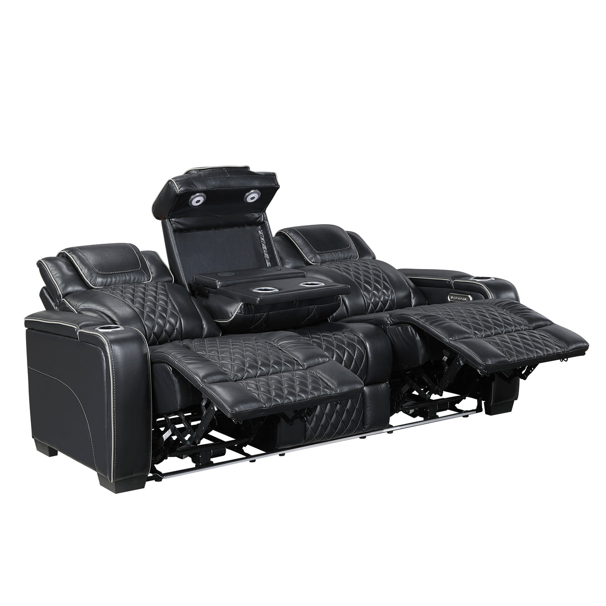 Apex Black Leather Power Reclining Living Room Set from Homelegance - Luna Furniture