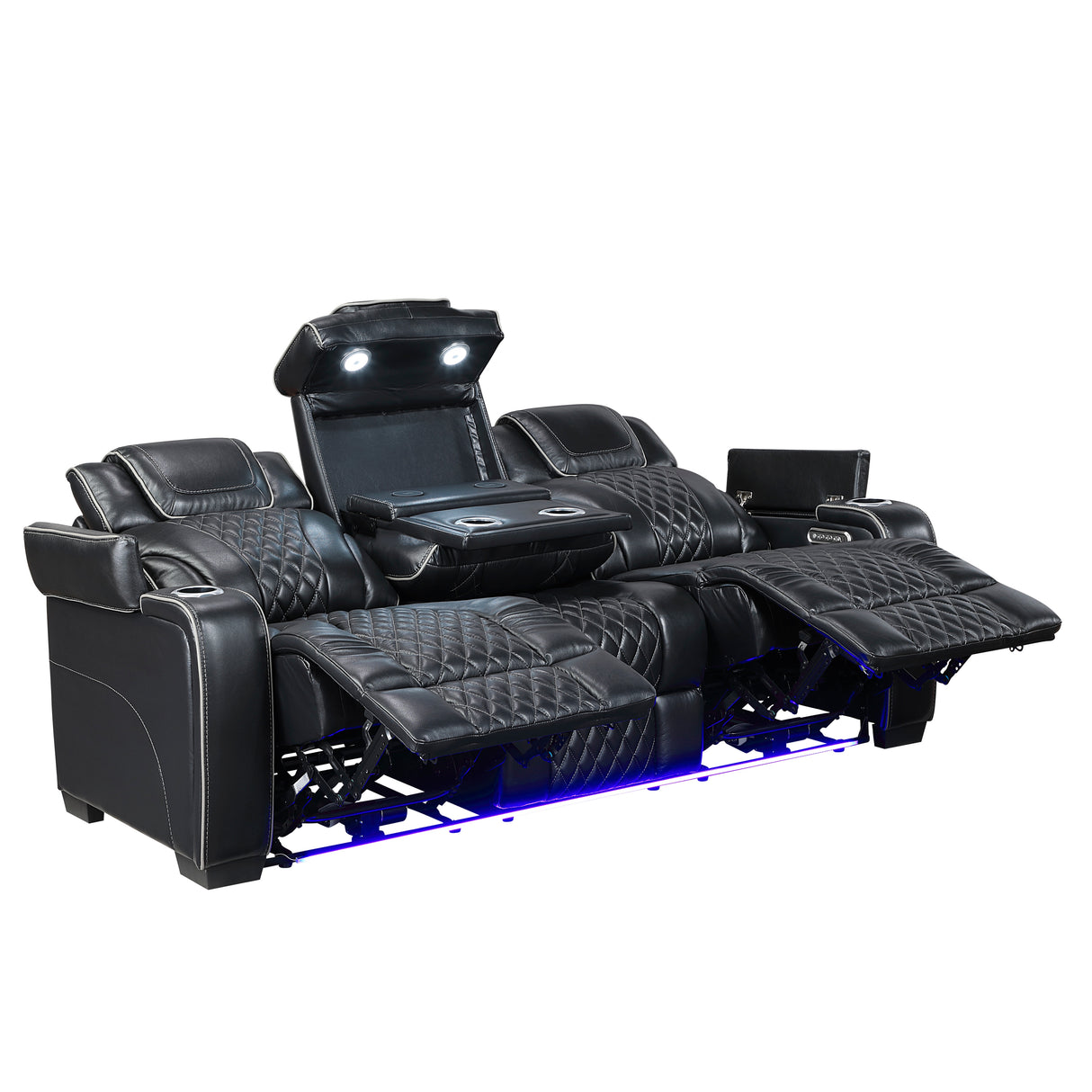 Apex Black Leather Power Reclining Living Room Set from Homelegance - Luna Furniture