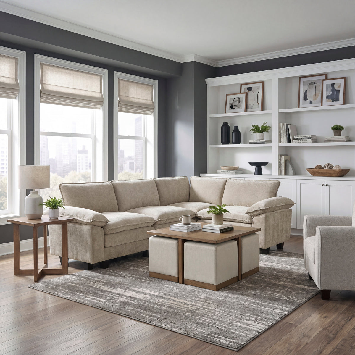 Dublin Taupe 5-Piece Modular Sectional from Homelegance - Luna Furniture