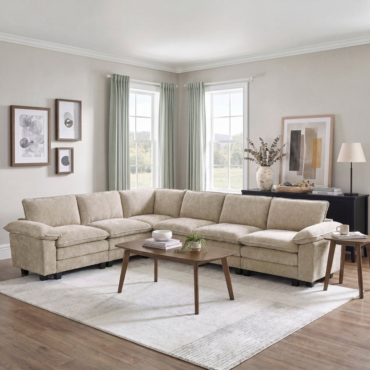 Dublin Taupe 6-Piece Modular Sectional