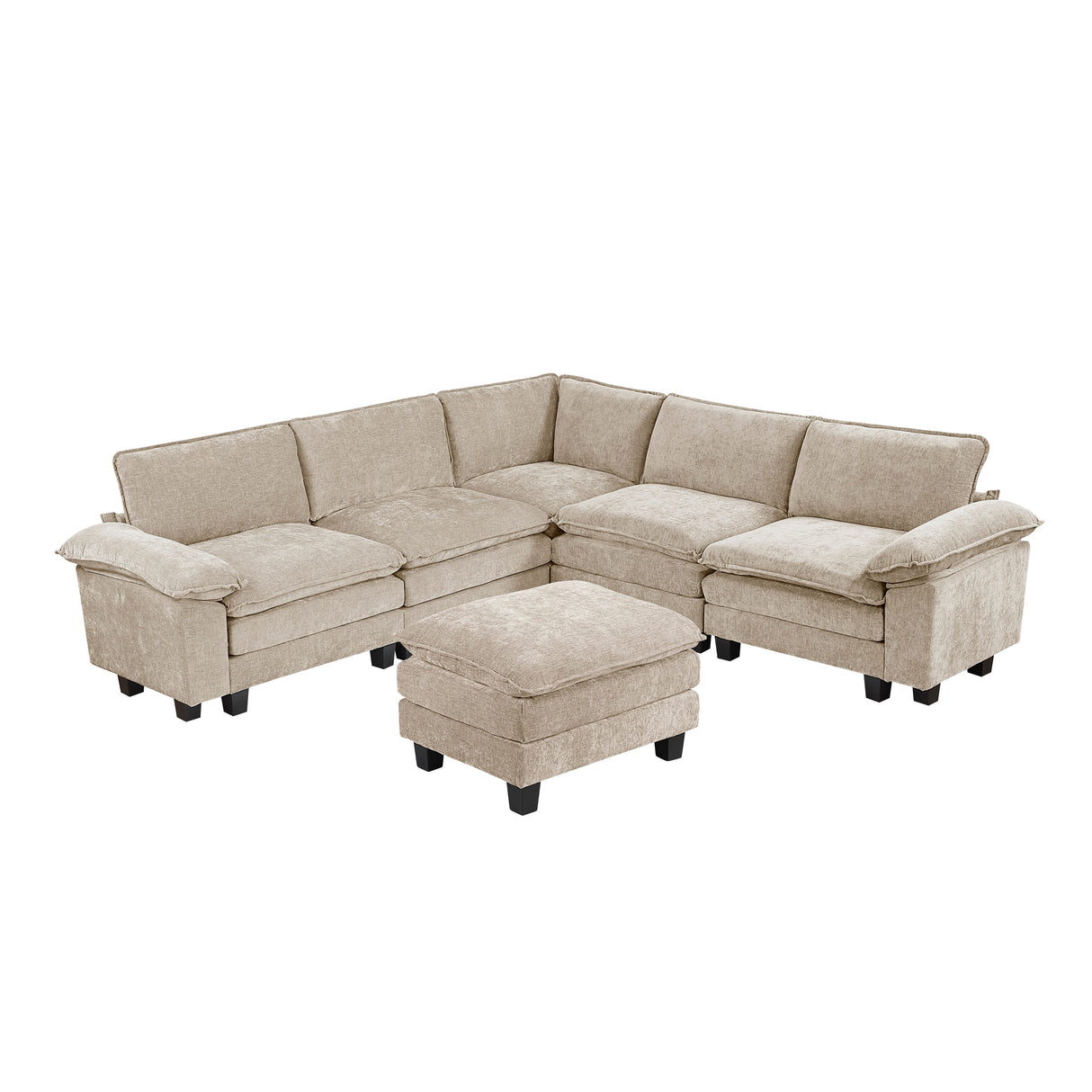 8450TPE*64ACCROT (7)6-Piece Modular Sectional with Ottoman from Homelegance - Luna Furniture