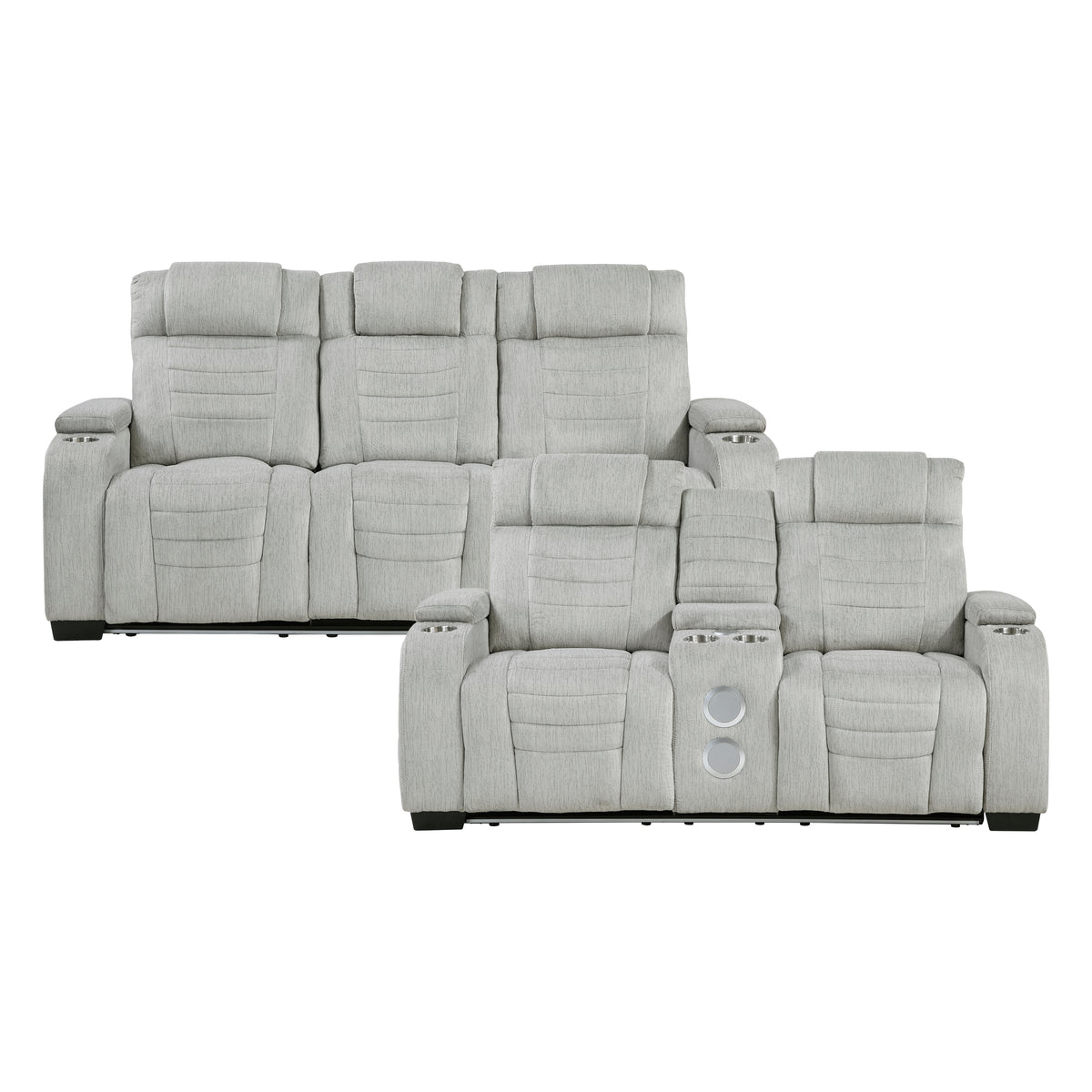 8455GRY*2 2pc Set: Sofa, Love from Homelegance - Luna Furniture