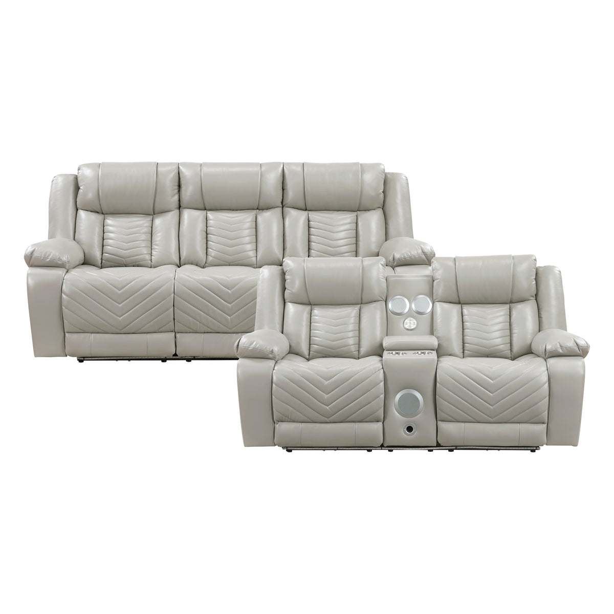 8457GRY*2PW 2pc Set: Sofa, Love (Power) from Homelegance - Luna Furniture