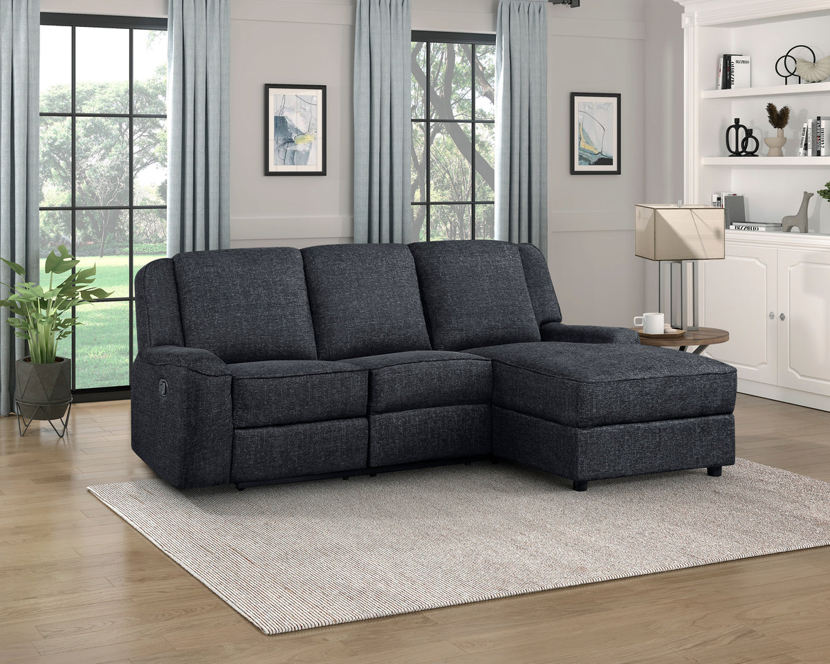 Hazen Black Double Reclining Loveseat with Center Console from Homelegance - Luna Furniture