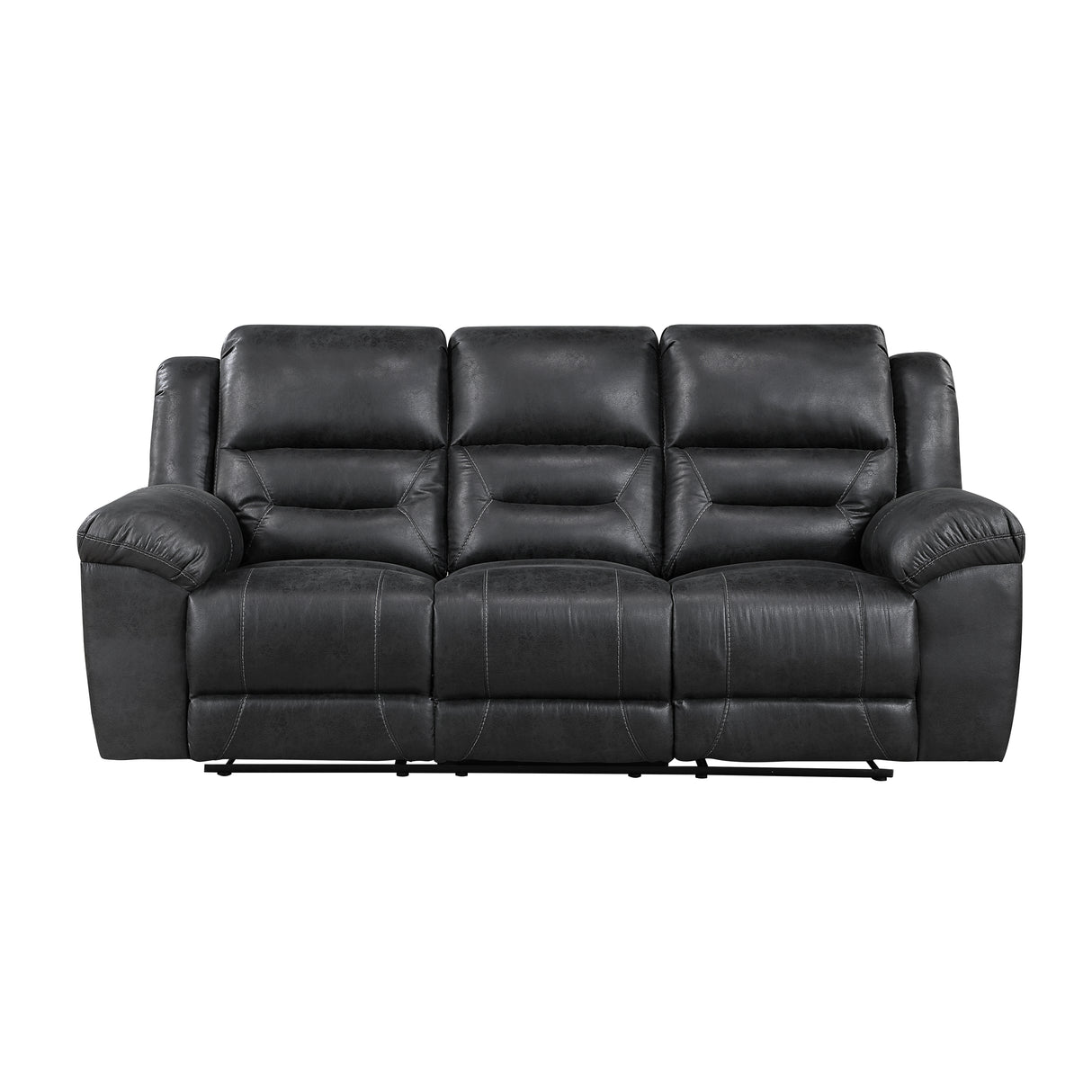 Hazen Black Double Reclining Loveseat with Center Console from Homelegance - Luna Furniture