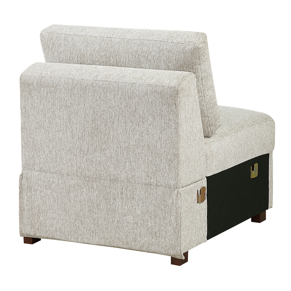 Isla Beige 5-Piece Sectional with Pull-out Bed and Click Motion Back