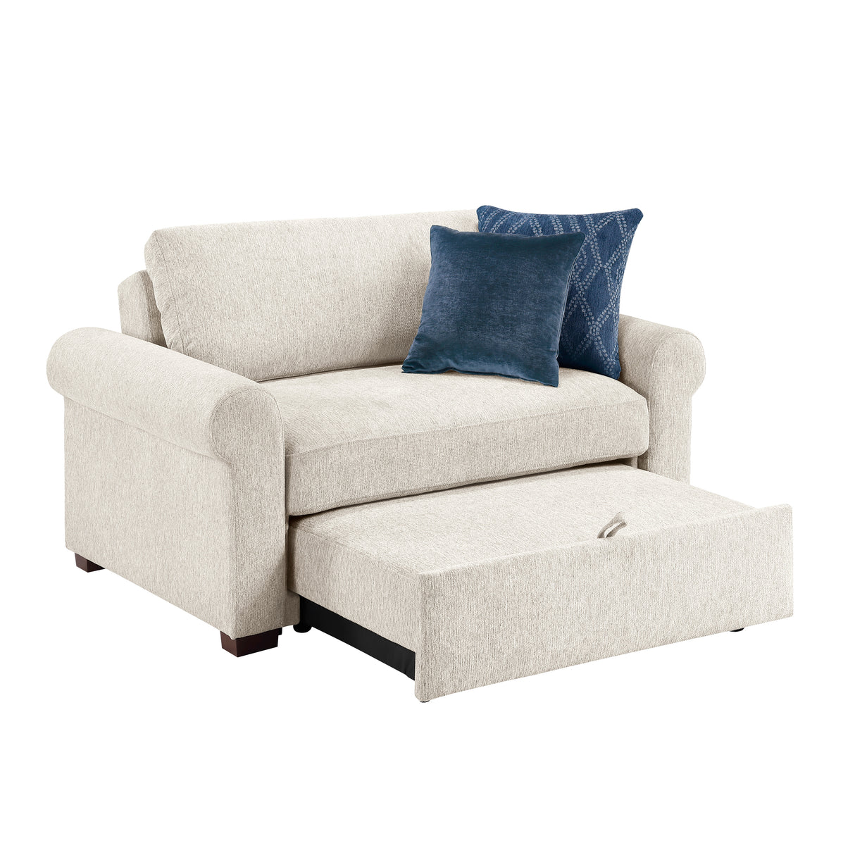 8548BE-215ACLA4* (2)CONVERTIBLE CHAIR AND HALF WITH PULL-OUT BED, CLICK MOTION BACK AND TWO ROLL ARMS from Homelegance - Luna Furniture