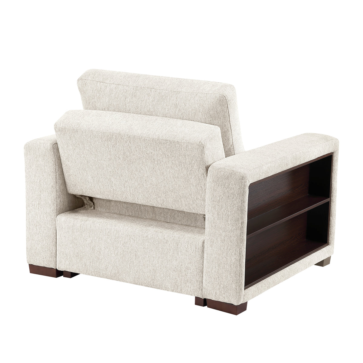 8548BE-2ACCLA2* (2)CONVERTIBLE CHAIR WITH PULL-OUT BED, CLICK MOTION BACK, TWO ARMS WITH SHELVES AND CHARGING PORTS from Homelegance - Luna Furniture