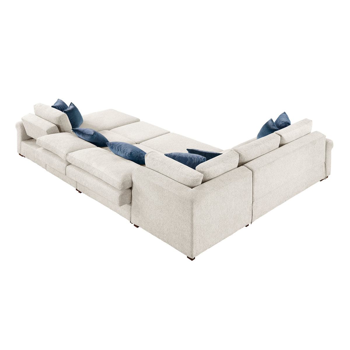 8548BE*6SC15ACLA4 (6)5-PIECE SECTIONAL WITH REVERSIBLE CHAISE, PULL-OUT BED, HIDDEN STORAGE AND CLICK MOTION BACK from Homelegance - Luna Furniture