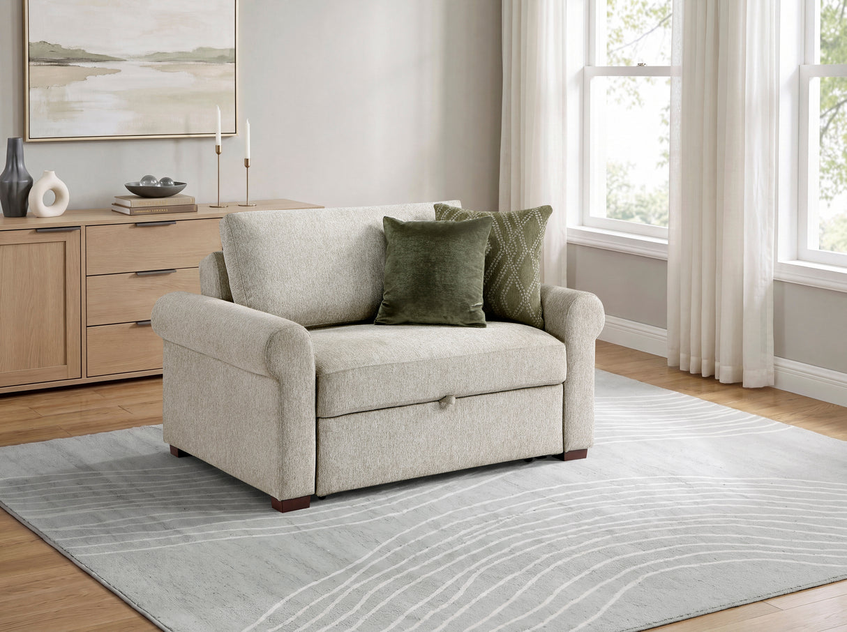 8548-215ACLA4* (2)CONVERTIBLE CHAIR AND HALF WITH PULL-OUT BED, CLICK MOTION BACK AND TWO ROLL ARMS from Homelegance - Luna Furniture