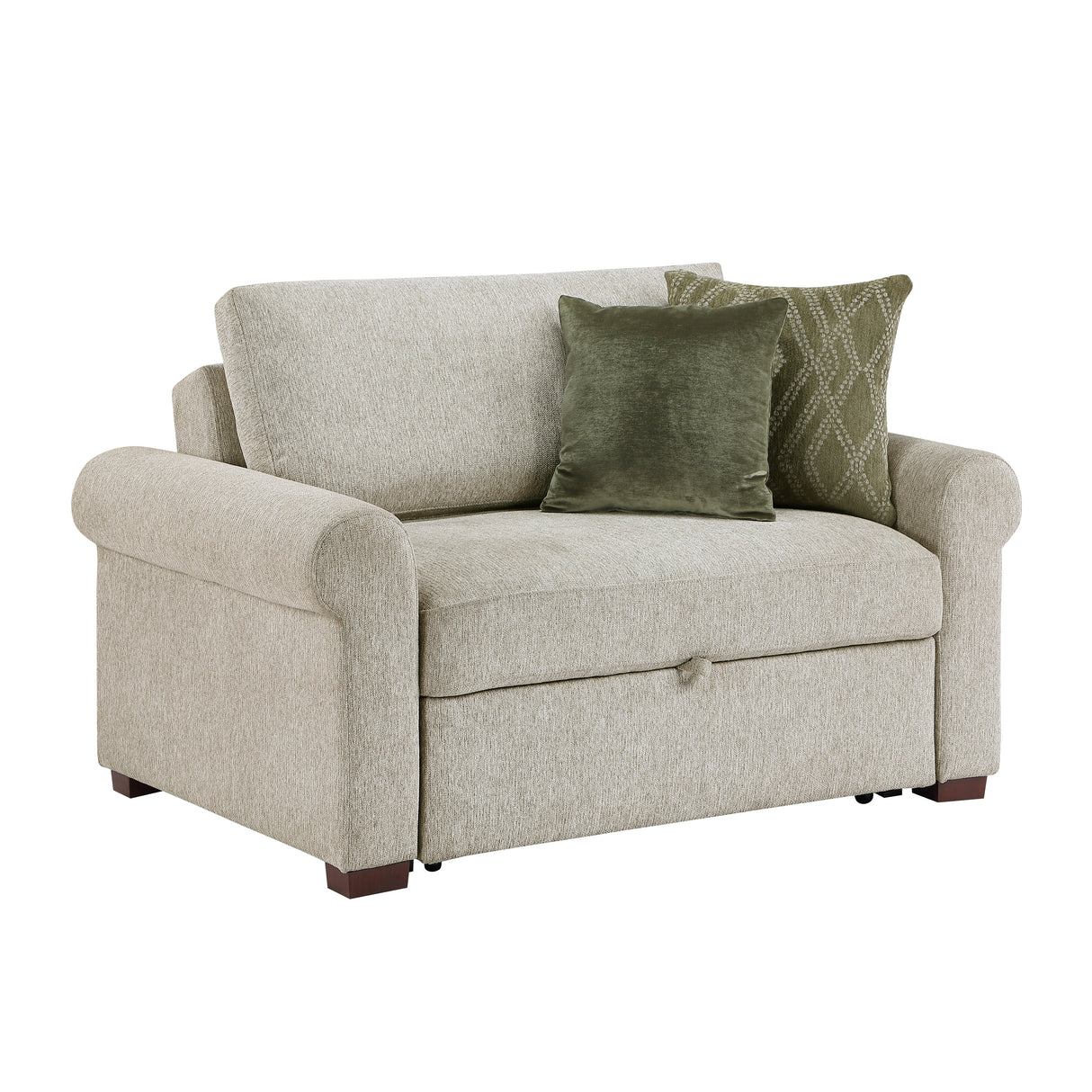 8548-215ACLA4* (2)CONVERTIBLE CHAIR AND HALF WITH PULL-OUT BED, CLICK MOTION BACK AND TWO ROLL ARMS from Homelegance - Luna Furniture