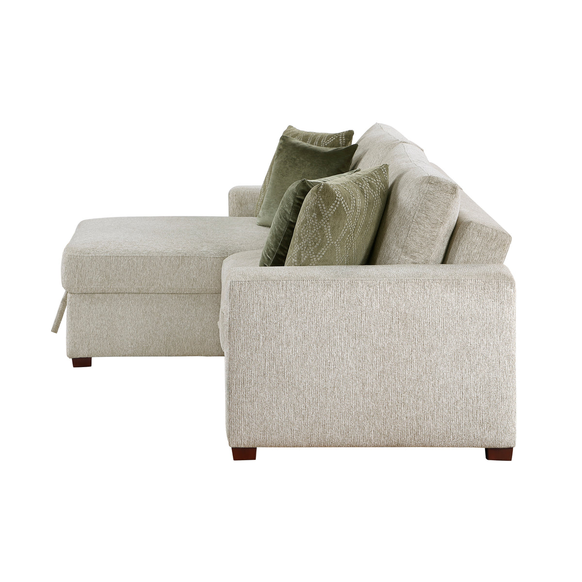Isla Beige 2-Piece Sleeper Sectional with Reversible Storage Chaise from Homelegance - Luna Furniture