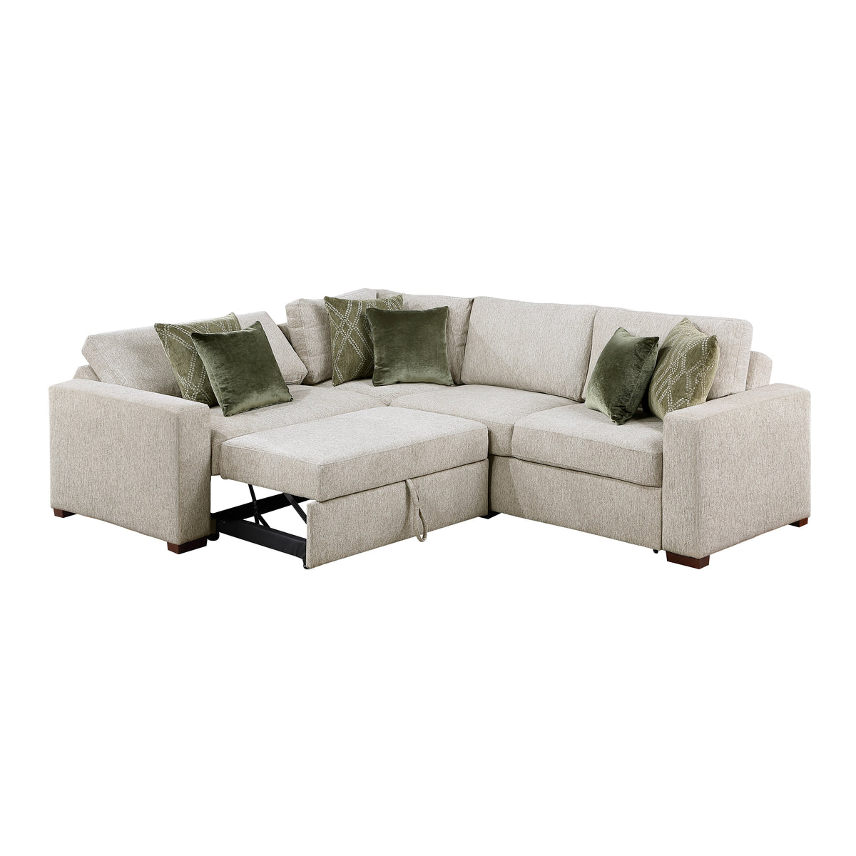 8548*4SC15ACLA (4)3-PIECE SECTIONAL WITH PULL-OUT BED AND CLICK MOTION BACK from Homelegance - Luna Furniture