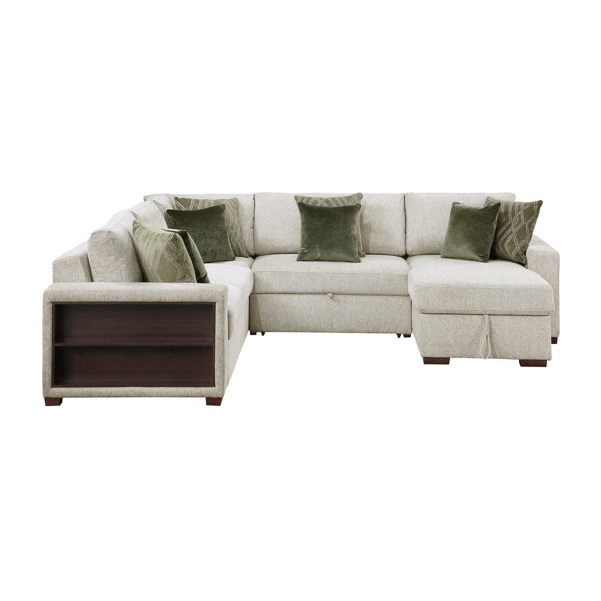 8548*5SC15ACLA2 (5)4-PIECE SECTIONAL WITH REVERSIBLE CHAISE, PULL-OUT BED, HIDDEN STORAGE AND CLICK MOTION BACK from Homelegance - Luna Furniture