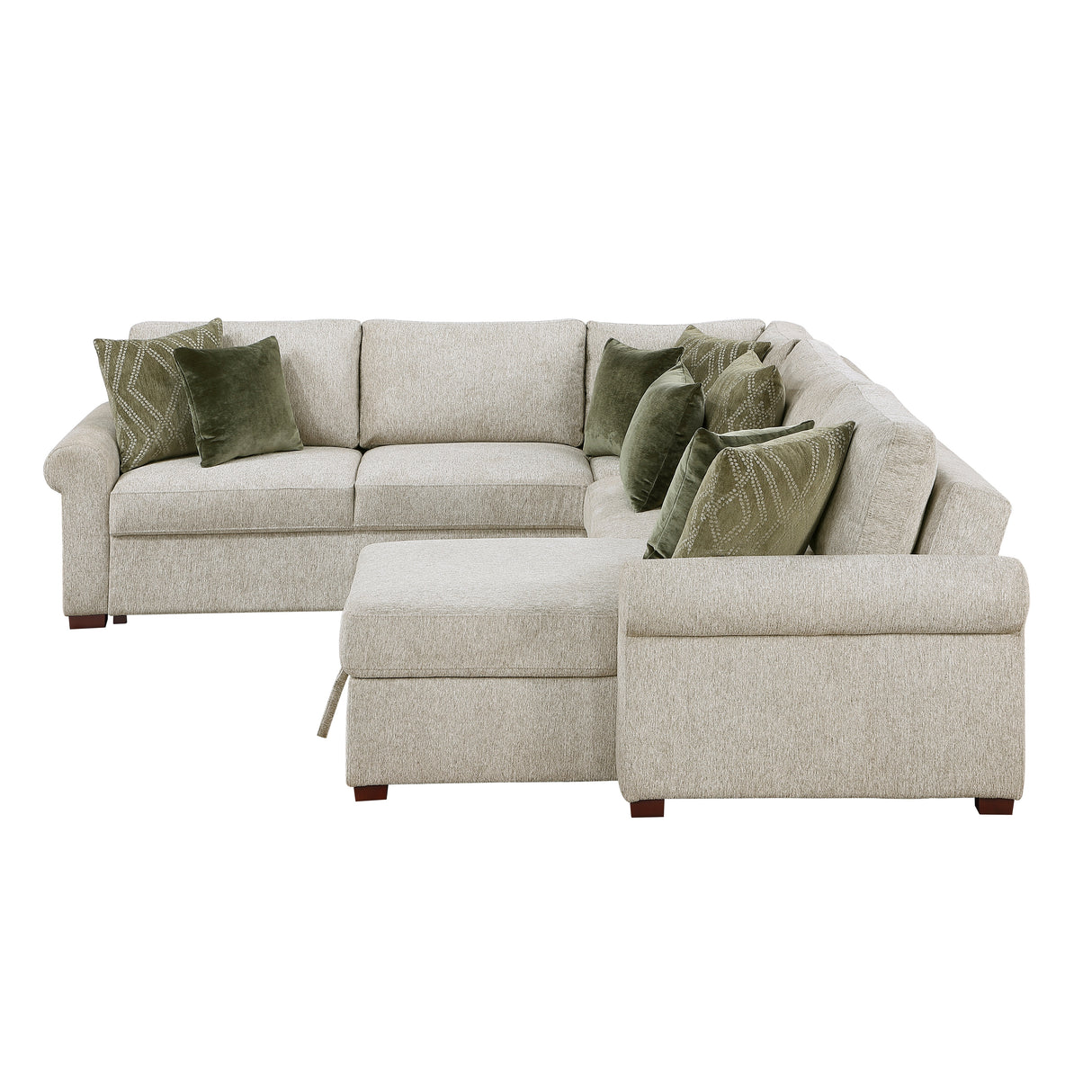 8548*5SC15ACLA4 (5)4-PIECE SECTIONAL WITH REVERSIBLE CHAISE, PULL-OUT BED, HIDDEN STORAGE AND CLICK MOTION BACK from Homelegance - Luna Furniture
