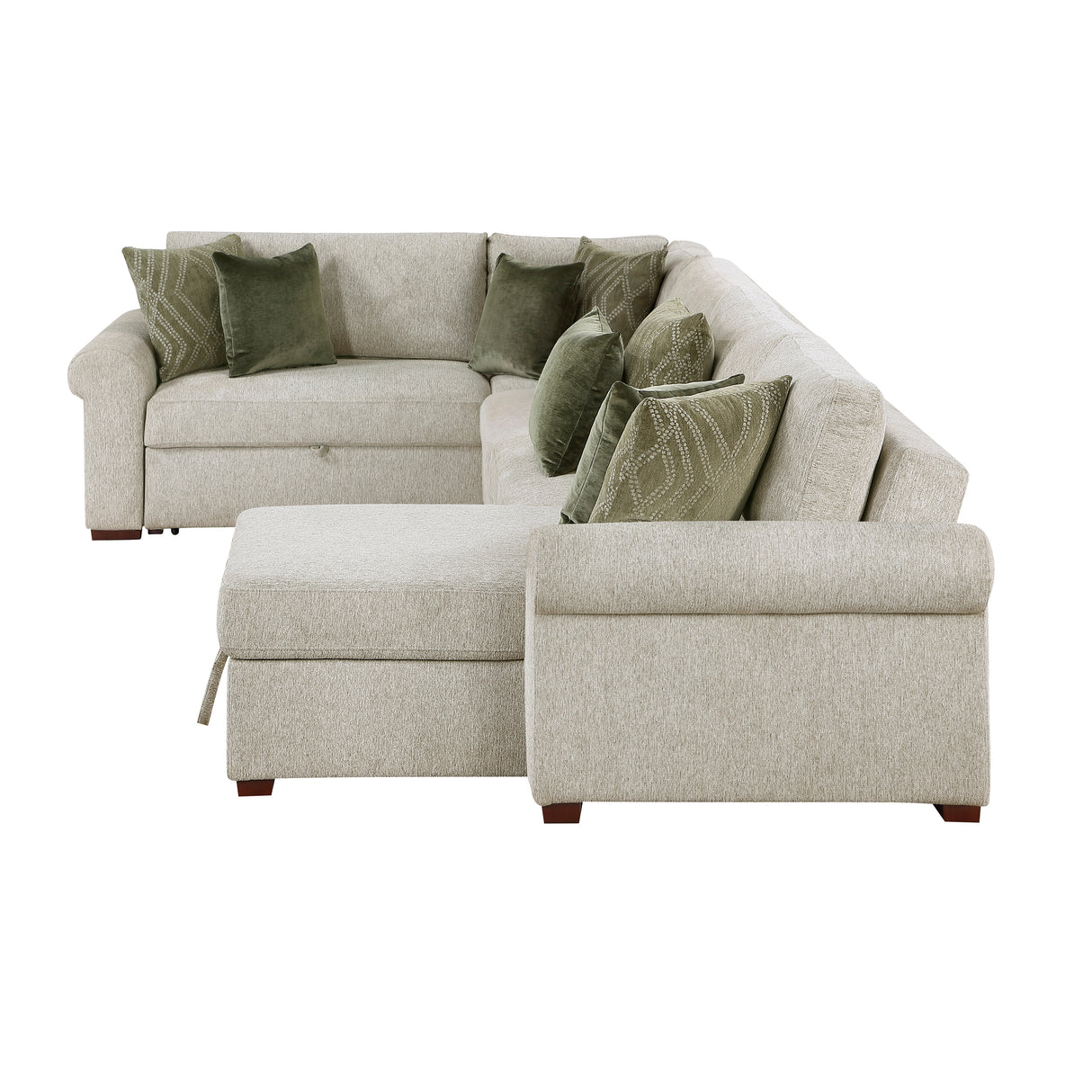 8548*5SC15ACLA4 (5)4-PIECE SECTIONAL WITH REVERSIBLE CHAISE, PULL-OUT BED, HIDDEN STORAGE AND CLICK MOTION BACK from Homelegance - Luna Furniture