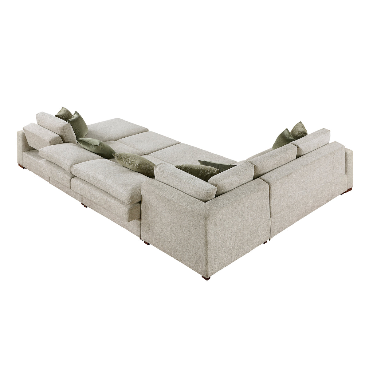 8548*6SC15ACLA (6)5-PIECE SECTIONAL WITH REVERSIBLE CHAISE, PULL-OUT BED, HIDDEN STORAGE AND CLICK MOTION BACK from Homelegance - Luna Furniture