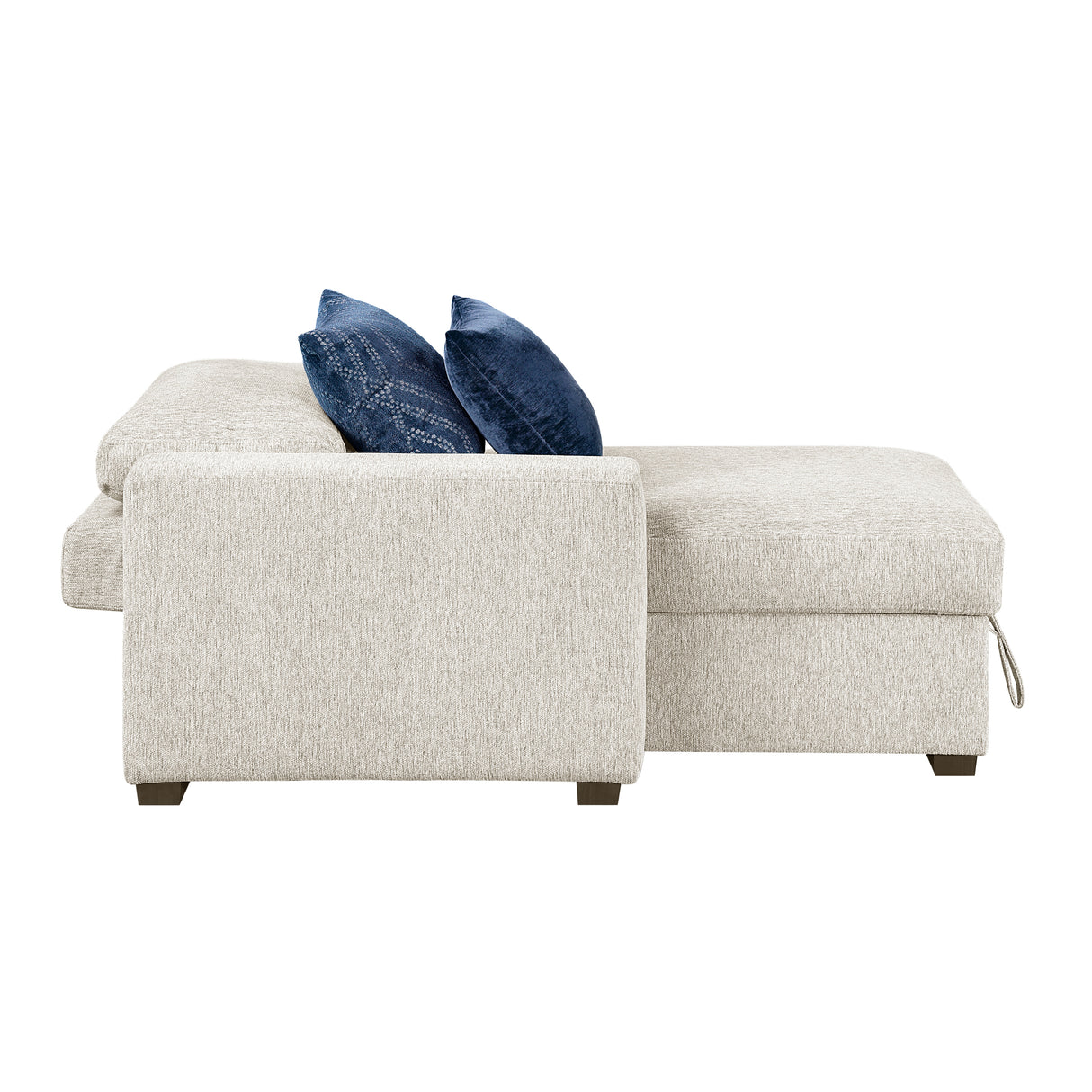 Isla Beige Chaise Lounge with Arms and Hidden Storage, Click Motion Back from Homelegance - Luna Furniture