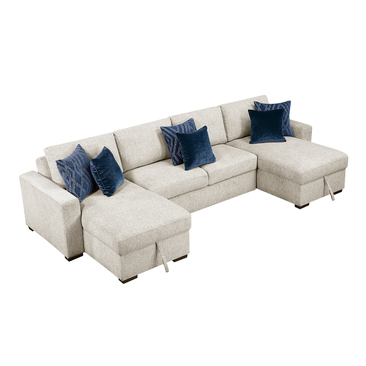 8548BE*42VC2AA (4)3-Piece Sectional with Reversible Chaises and Hidden Storage from Homelegance - Luna Furniture