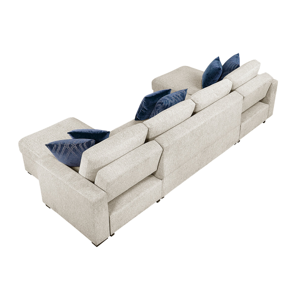 8548BE*42VC2AA (4)3-Piece Sectional with Reversible Chaises and Hidden Storage from Homelegance - Luna Furniture