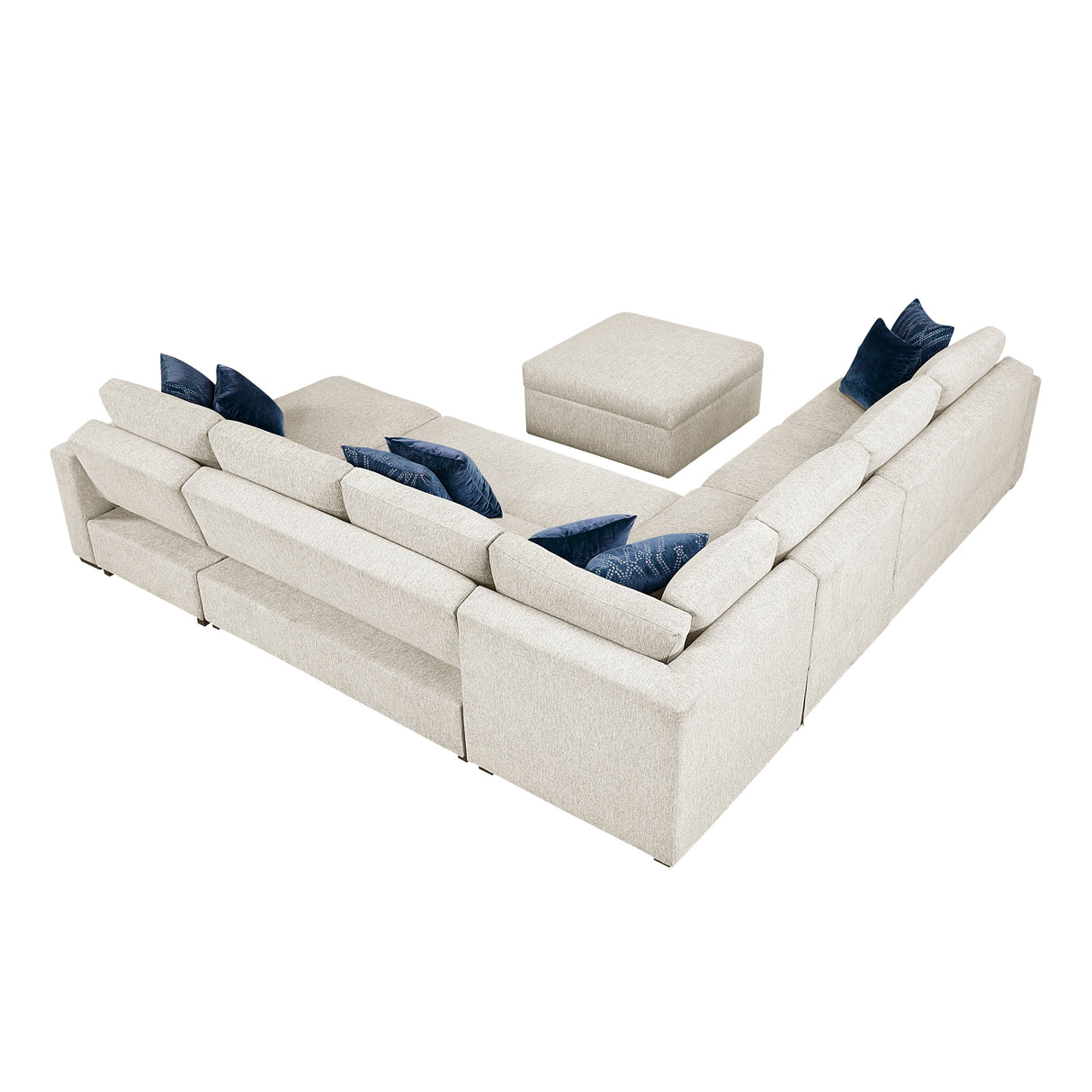 Isla Beige 6-Piece Sectional with Reversible Chaise, Pull-out Bed, Hidden Storage and Ottoman from Homelegance - Luna Furniture