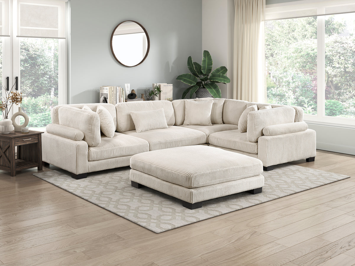 Traverse Beige Corduroy Corner Seat from Homelegance - Luna Furniture