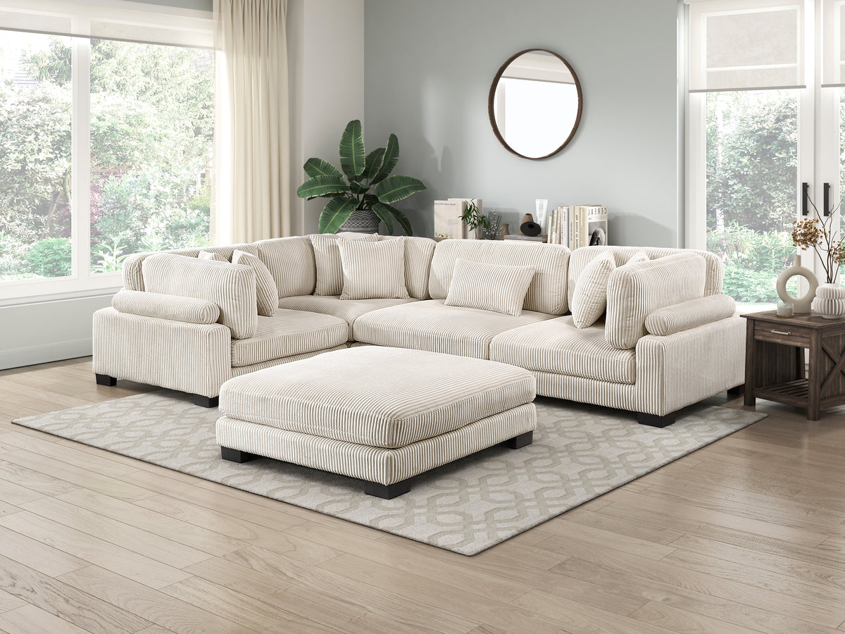 Traverse Beige Corduroy Corner Seat from Homelegance - Luna Furniture