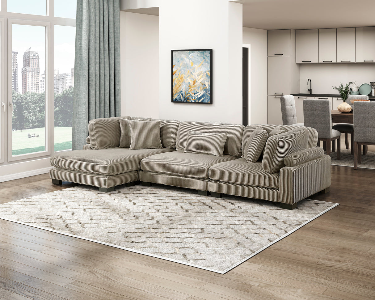 Traverse Taupe Corner Seat from Homelegance - Luna Furniture