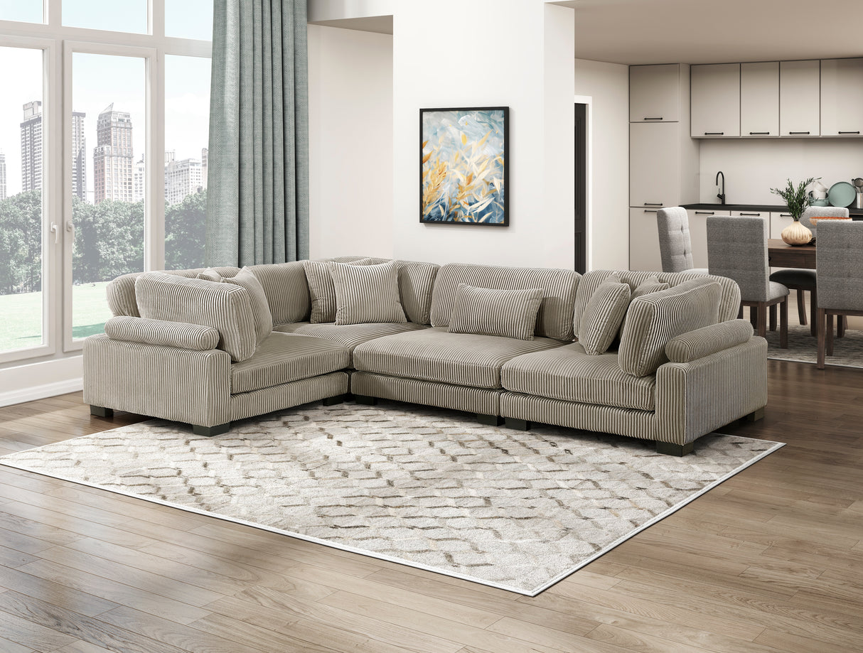 Traverse Taupe Corner Seat from Homelegance - Luna Furniture