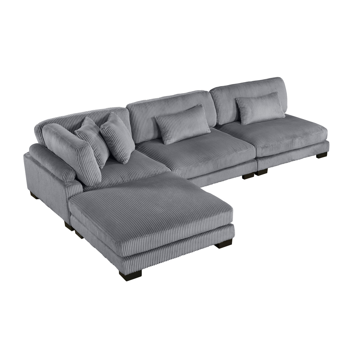 8555GY*2AC2VC (4)4-Piece Modular Sectional with Reversible Chaise from Homelegance - Luna Furniture