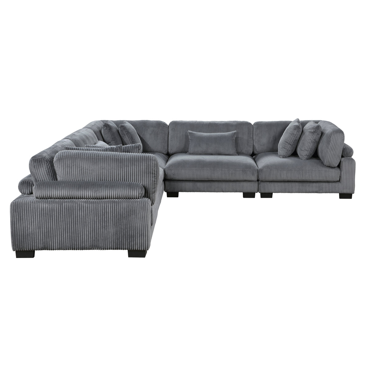 8555GY*2AC2VC (4)4-Piece Modular Sectional with Reversible Chaise from Homelegance - Luna Furniture