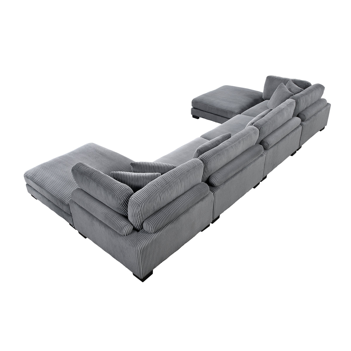 Traverse Gray 4-Piece Modular Sectional with Reversible Chaise