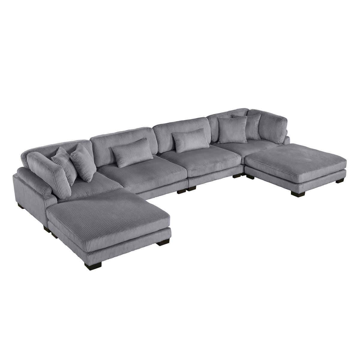 Traverse Gray 4-Piece Modular Sectional with Reversible Chaise