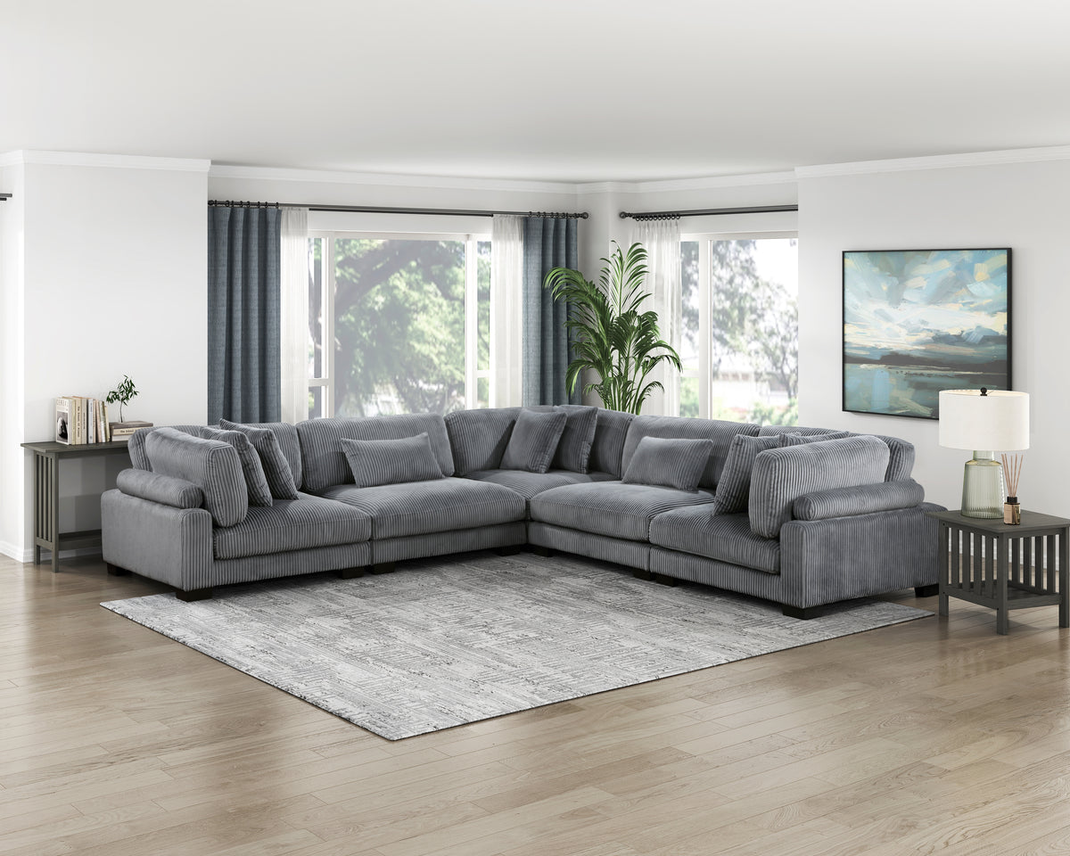8555GY*2AC2VC (4)4-Piece Modular Sectional with Reversible Chaise from Homelegance - Luna Furniture