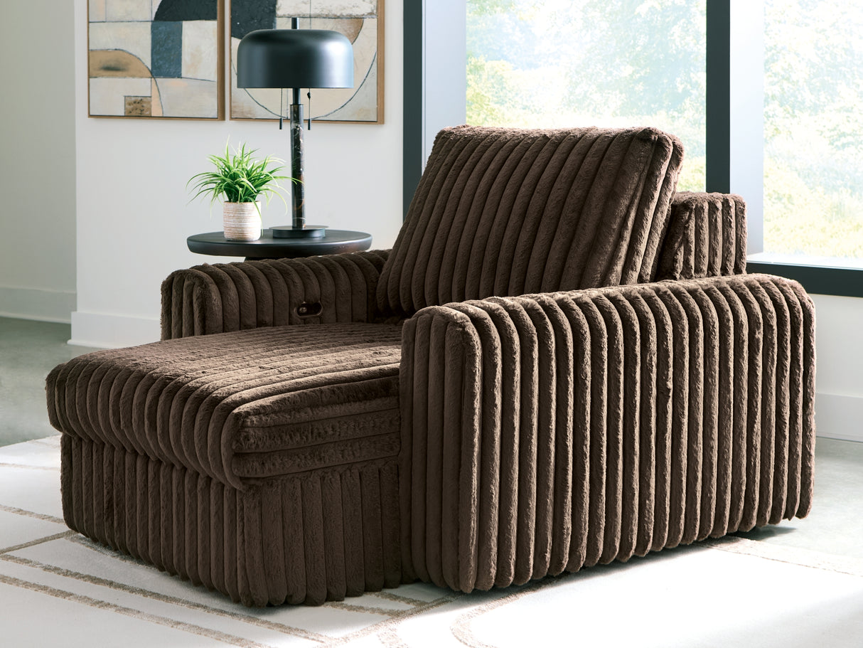 HamlinBay Chocolate Power Gliding Chaise from Ashley Furniture - Luna Furniture
