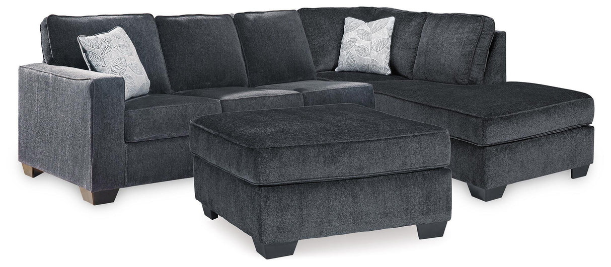 Altari Slate 2-Piece Sleeper Sectional and Ottoman from Ashley - Luna Furniture