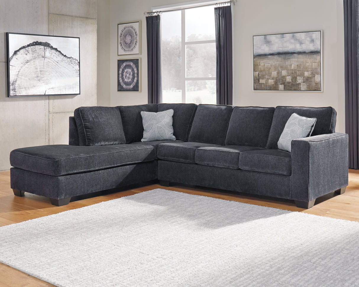 Altari Slate 2-Piece Sectional and Ottoman from Ashley - Luna Furniture